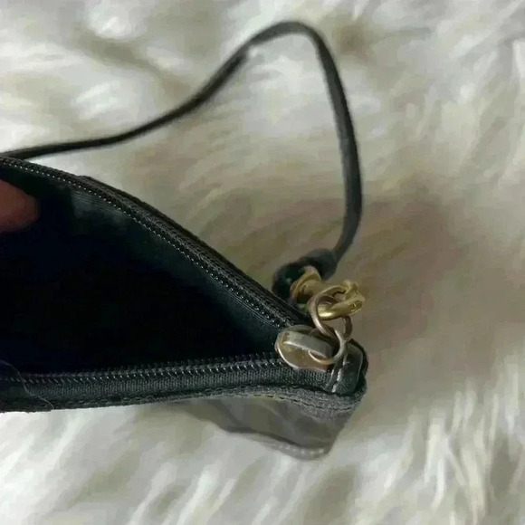 EUC Coach Signature Canvas Logo Zip Closure Wristlet - Black, Leather Corners - Picture 2 of 11